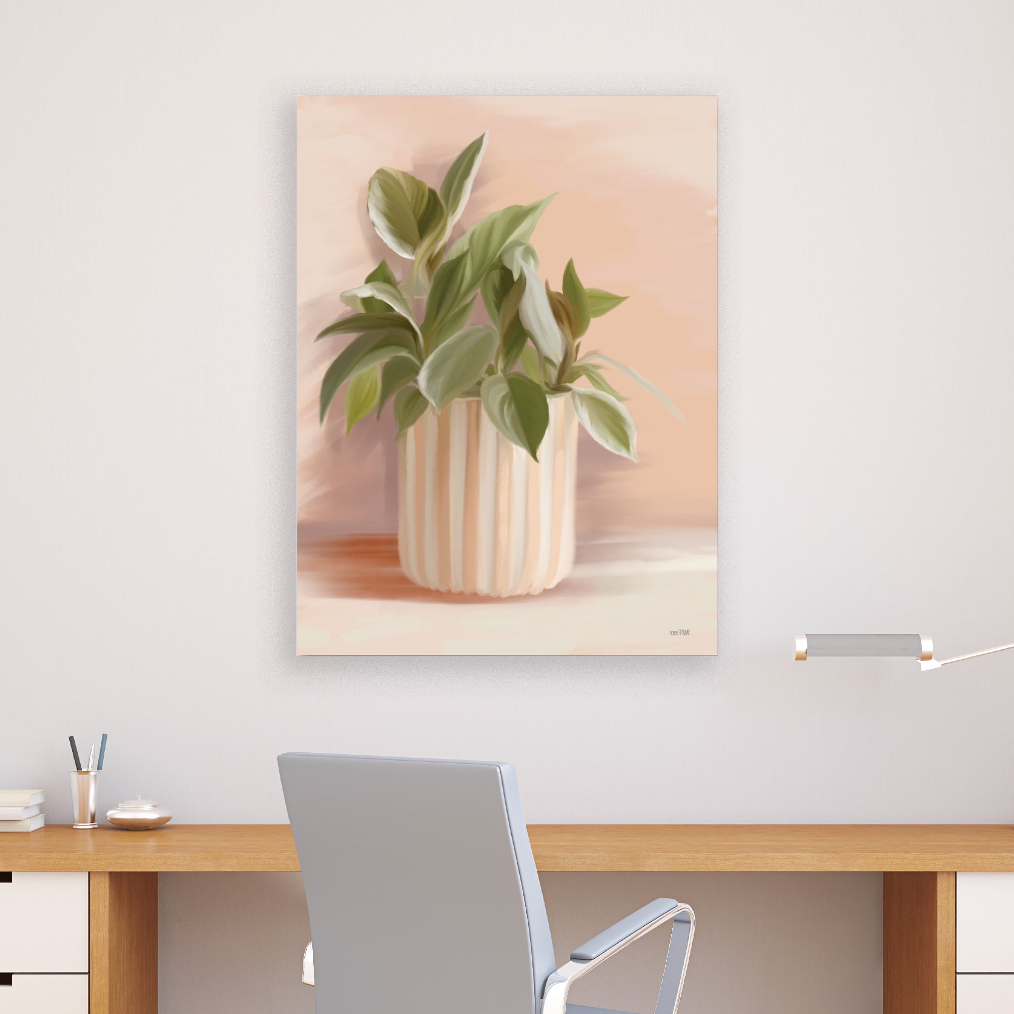 Striped Bohemian Plant I - Gallery-Wrapped Canvas Wall Art