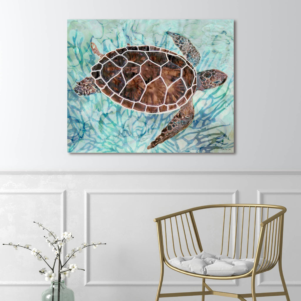 Sea Turtle Collage I - Gallery-Wrapped Canvas Wall Art