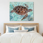 Sea Turtle Collage I - Gallery-Wrapped Canvas Wall Art