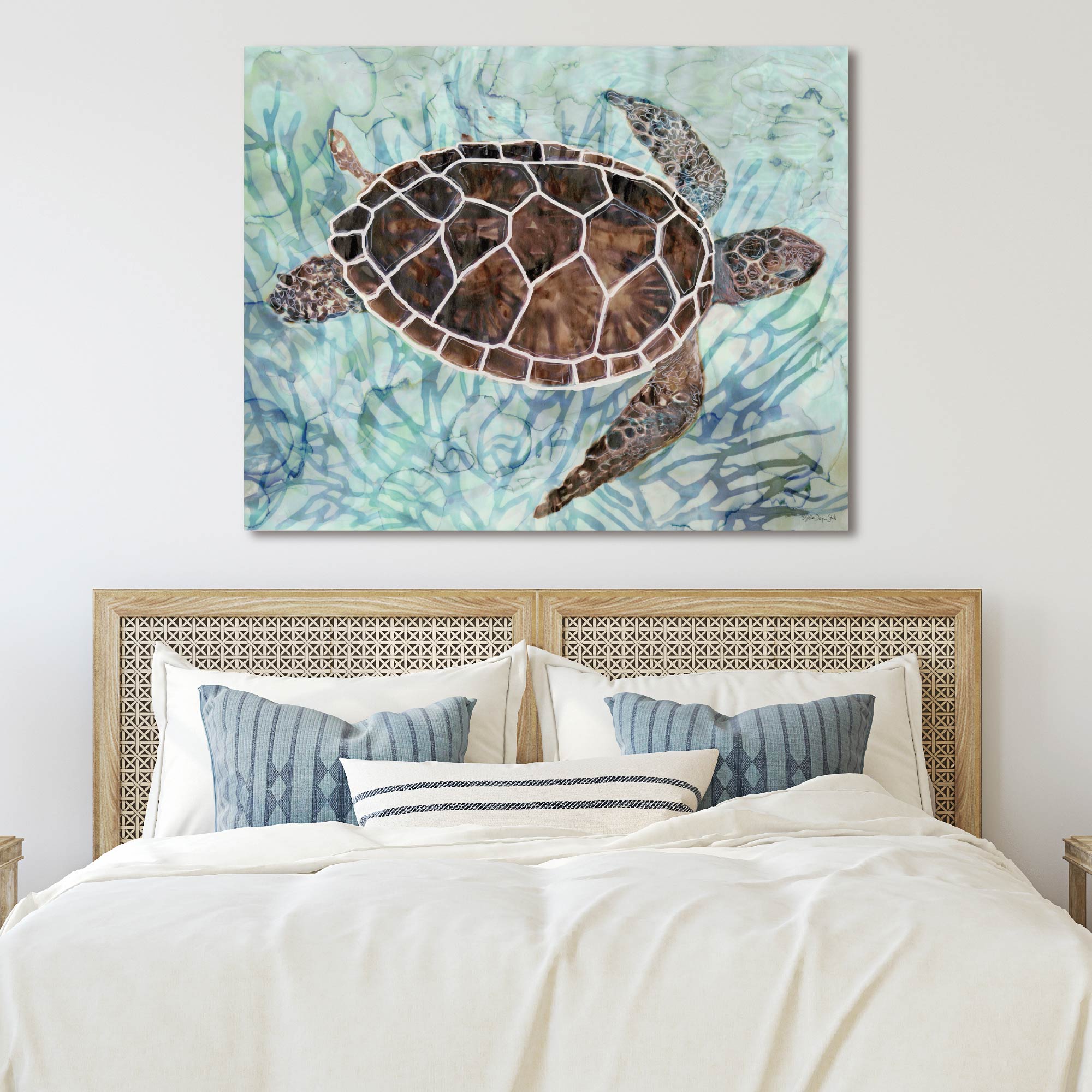 Sea Turtle Collage I - Gallery-Wrapped Canvas Wall Art