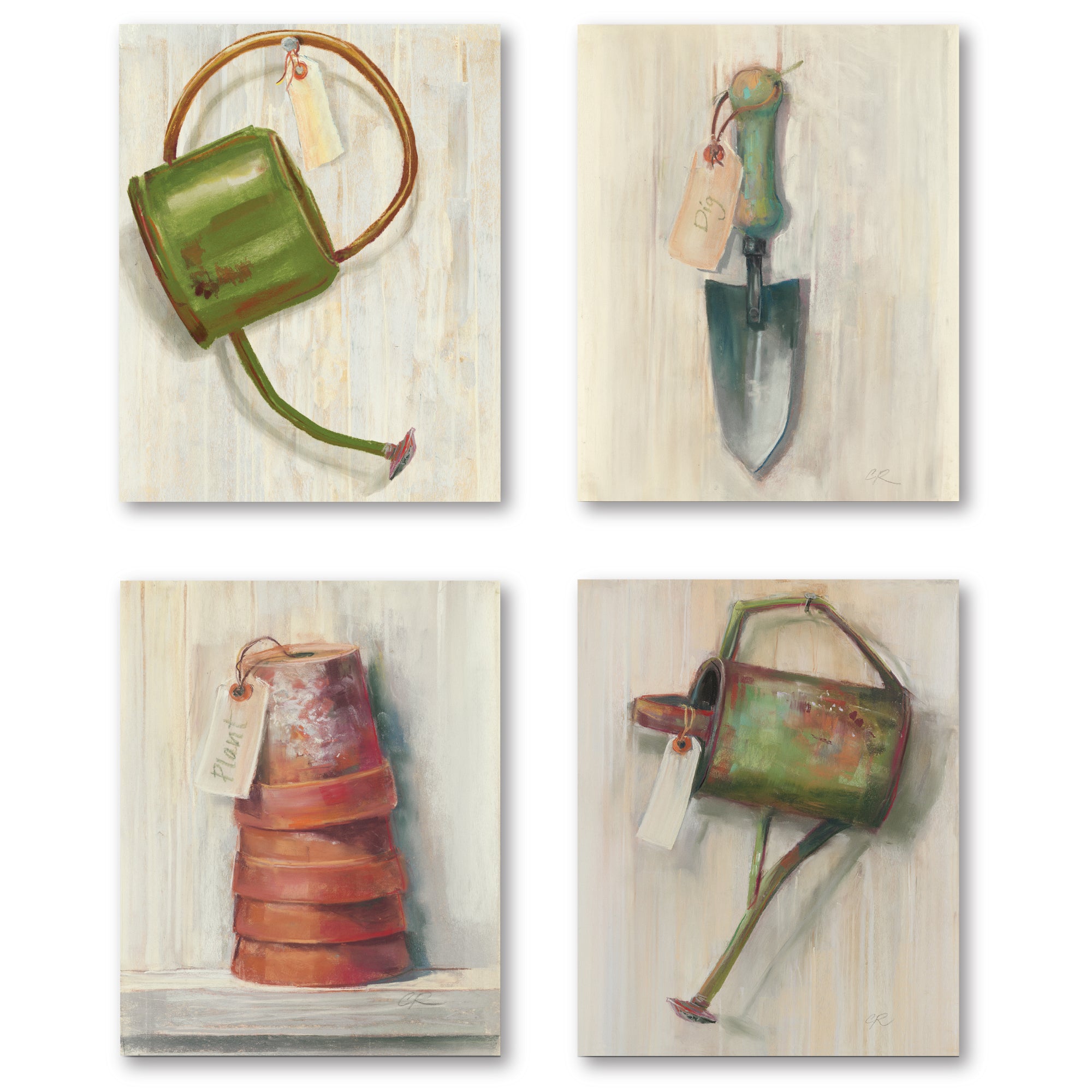 Watering Can - 4pc Gallery Wrapped Canvas Set
