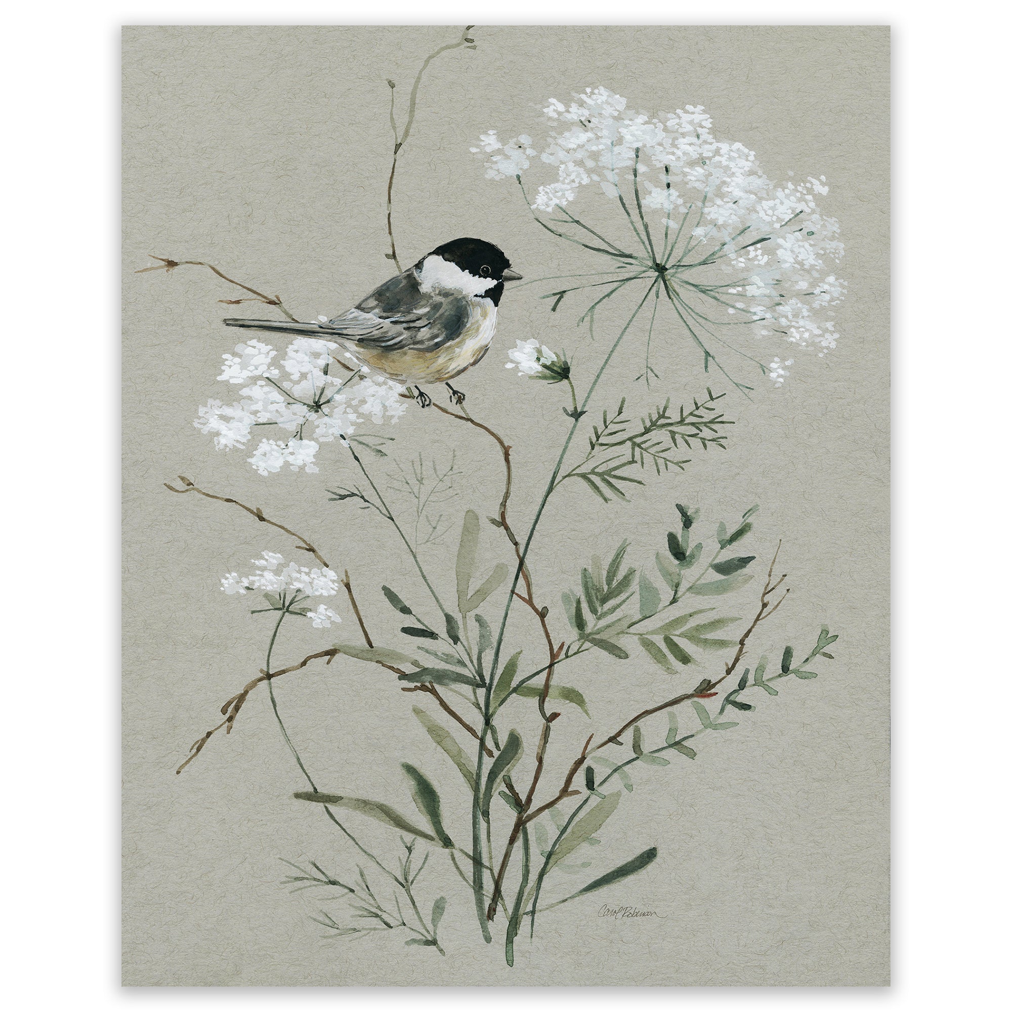 Bouquet of Grace Bird I - Gallery-Wrapped Canvas Wall Art