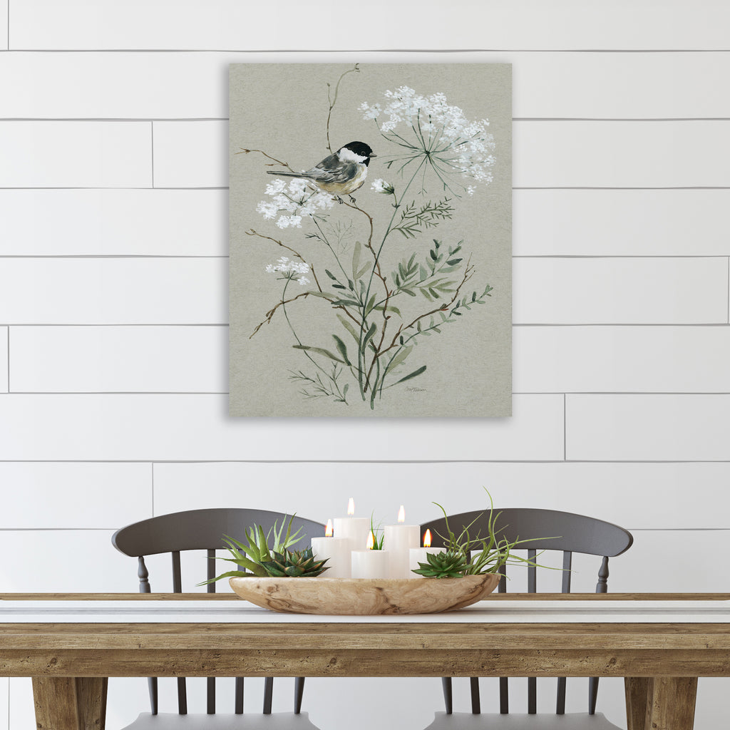 Bouquet of Grace Bird I - Gallery-Wrapped Canvas Wall Art