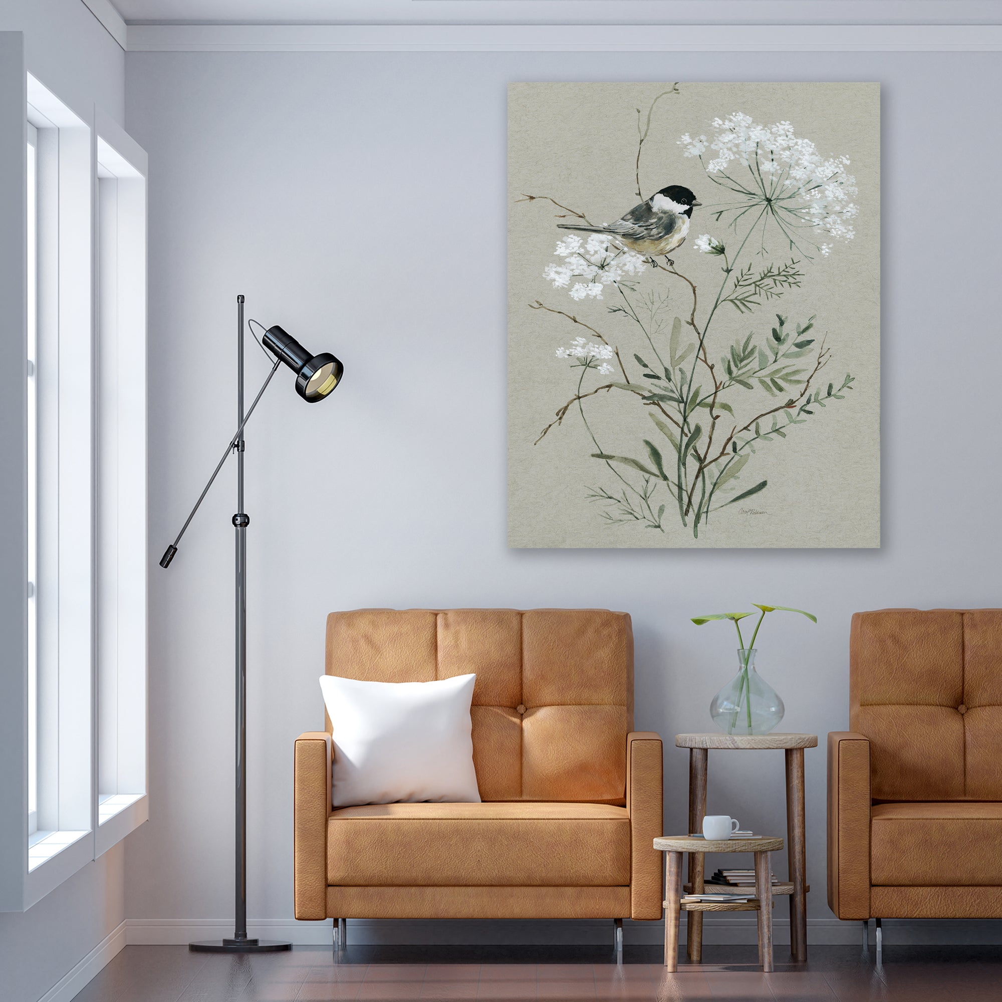 Bouquet of Grace Bird I - Gallery-Wrapped Canvas Wall Art