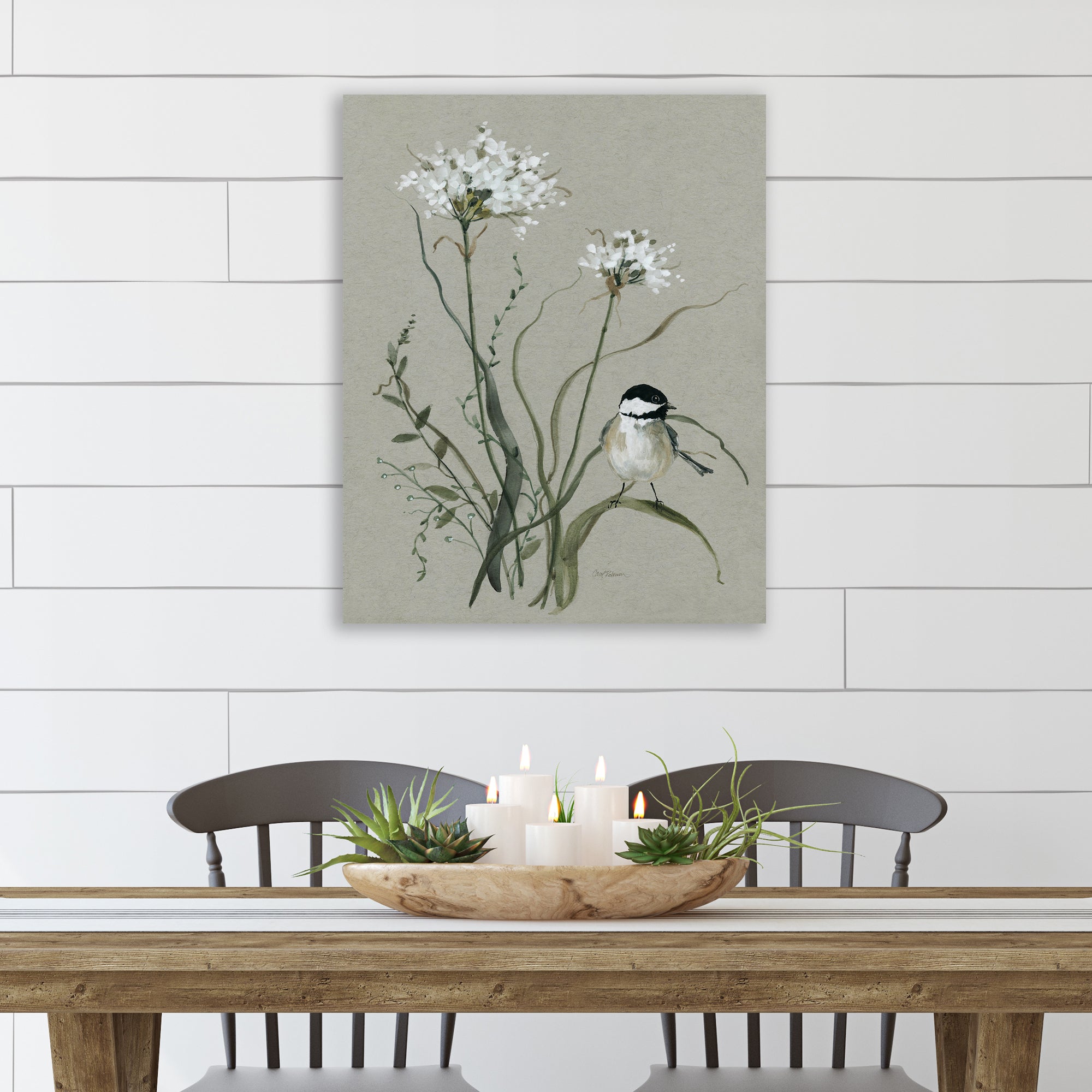 Bouquet of Grace Bird II - Gallery-Wrapped Canvas Wall Art