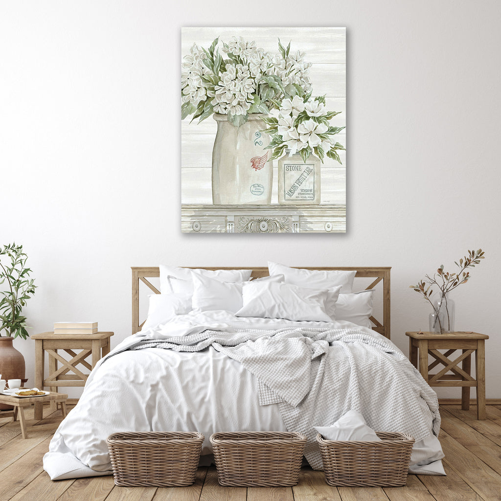 Floral Country Crocks - Gallery-Wrapped Canvas Wall Art