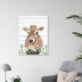 Cow With Flowers - Gallery-Wrapped Canvas Wall Art
