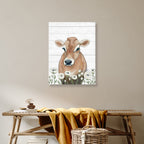 Cow With Flowers - Gallery-Wrapped Canvas Wall Art