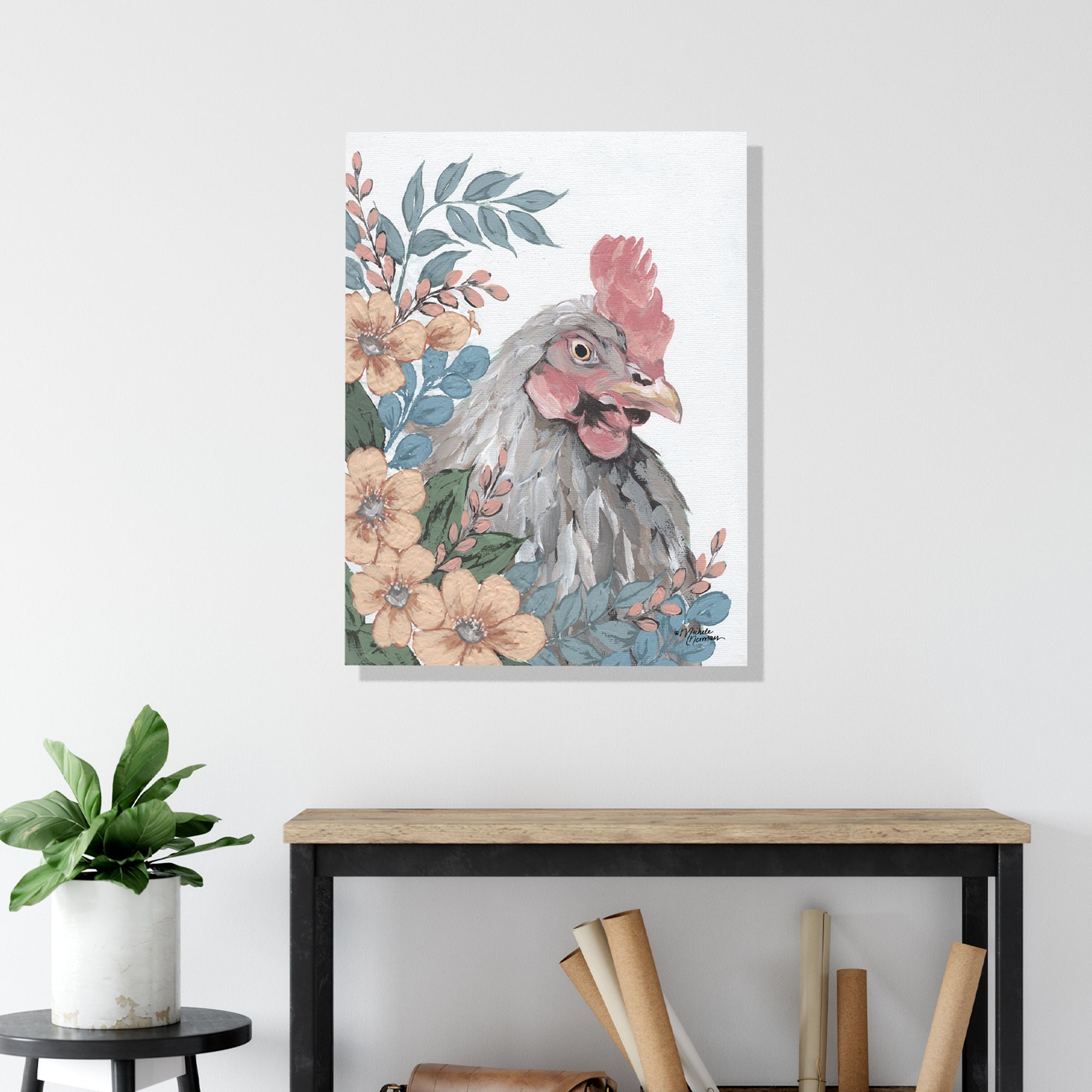 Hen in the Garden - Gallery-Wrapped Canvas Wall Art