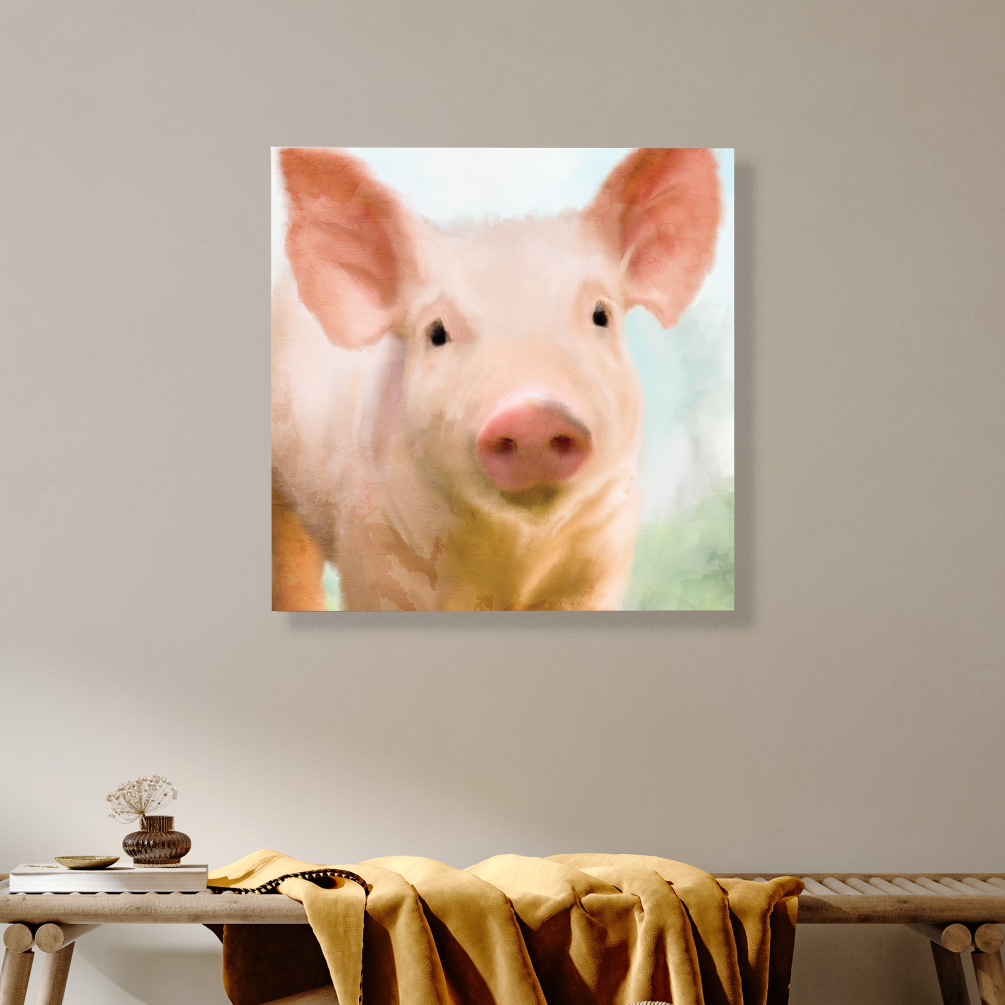 Baby Pig - Gallery-Wrapped Canvas Wall Art