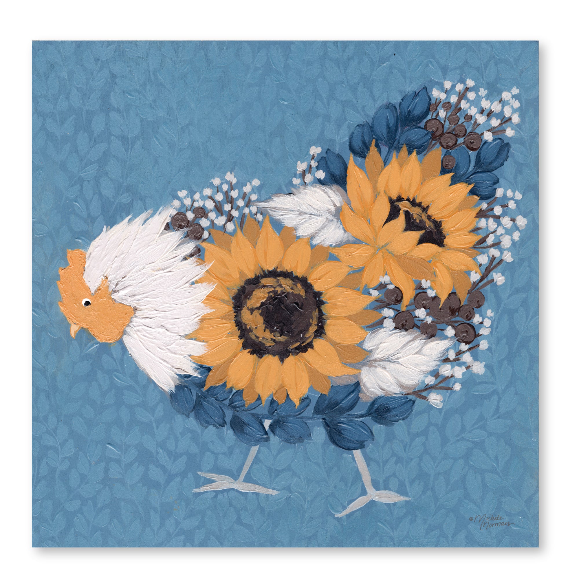 Sunflower Hen - Gallery-Wrapped Canvas Wall Art