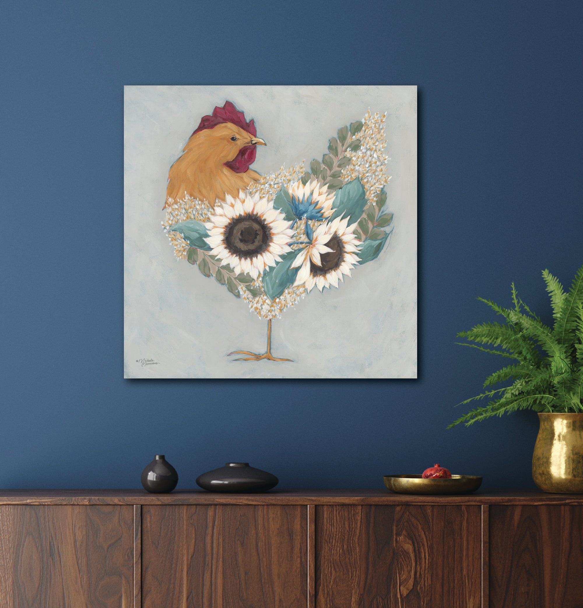 Farmhouse Hen - Gallery-Wrapped Canvas Wall Art