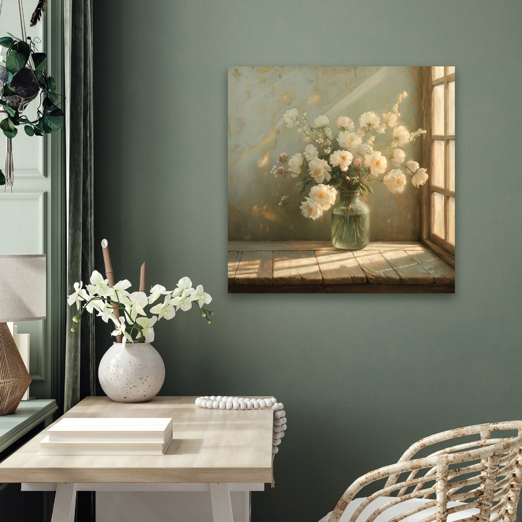 Floral Vintage Still Life - Gallery-Wrapped Canvas Wall Art