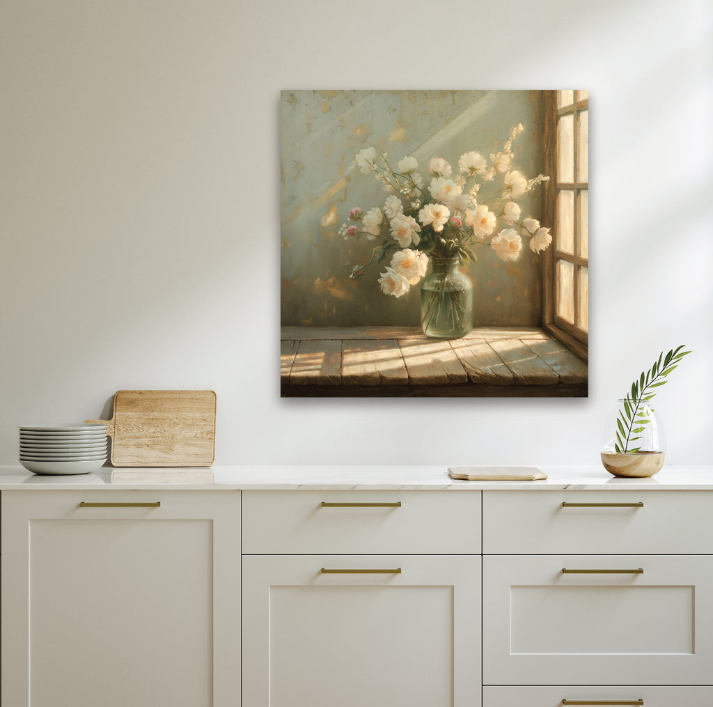 Floral Vintage Still Life - Gallery-Wrapped Canvas Wall Art