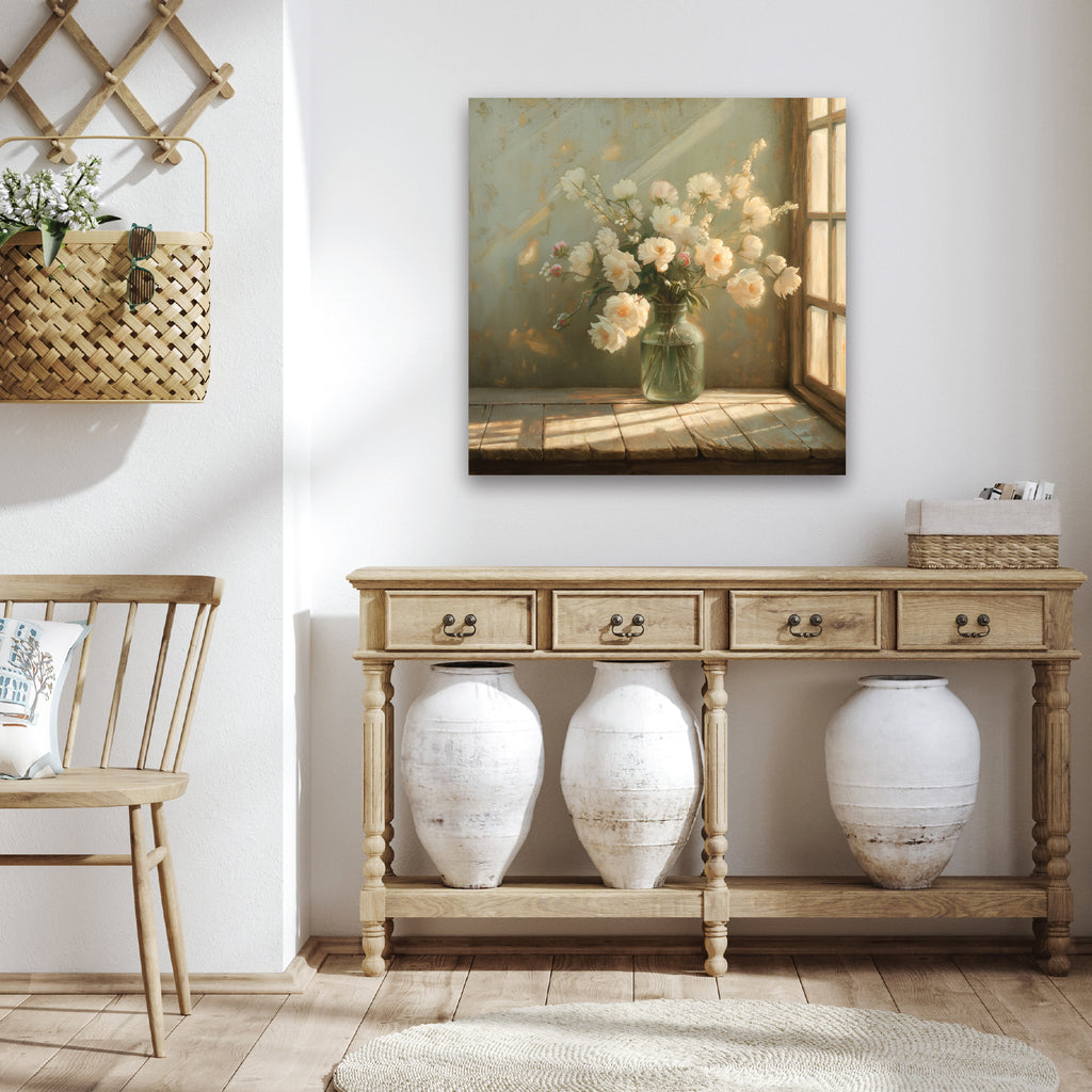 Floral Vintage Still Life - Gallery-Wrapped Canvas Wall Art