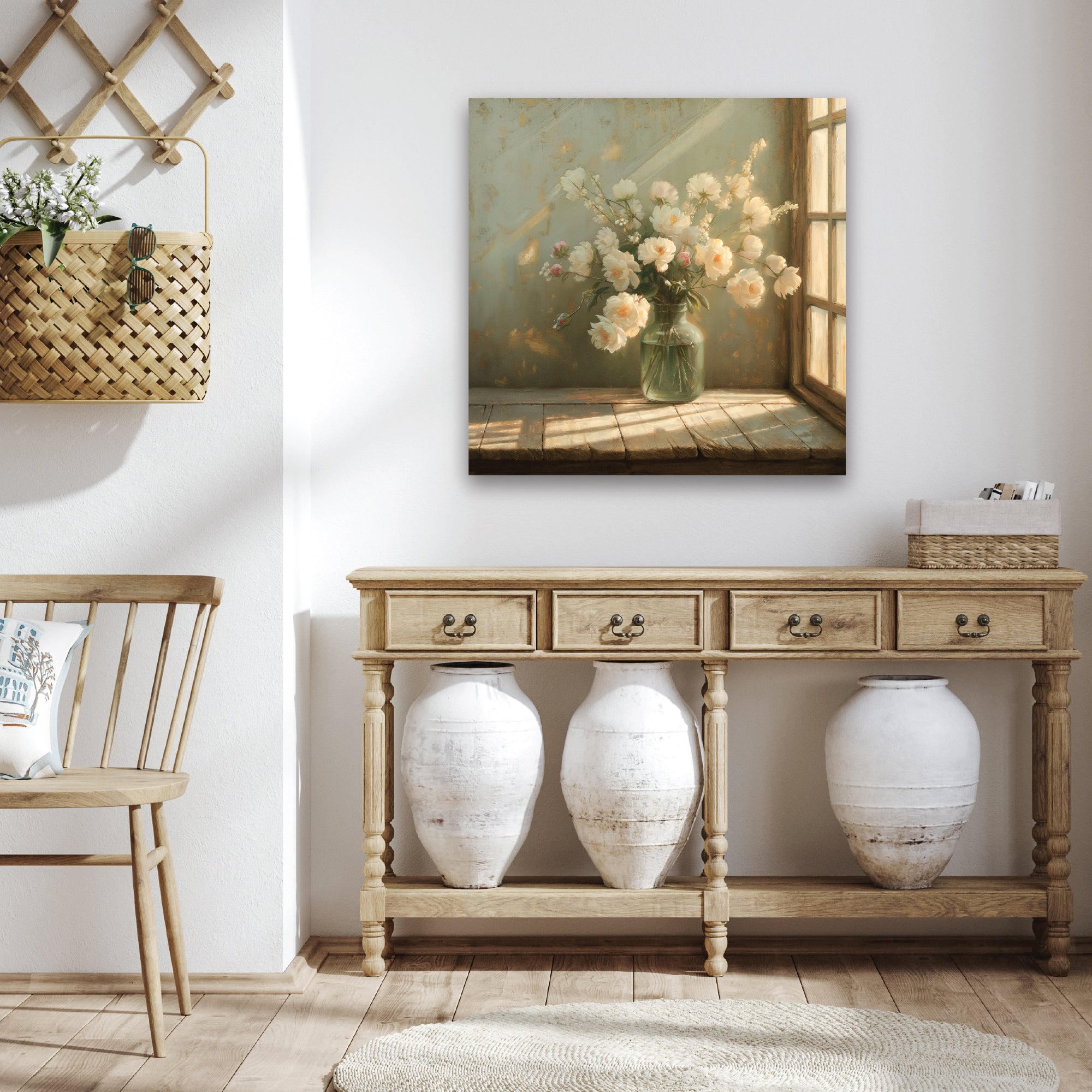 Floral Vintage Still Life - Gallery-Wrapped Canvas Wall Art