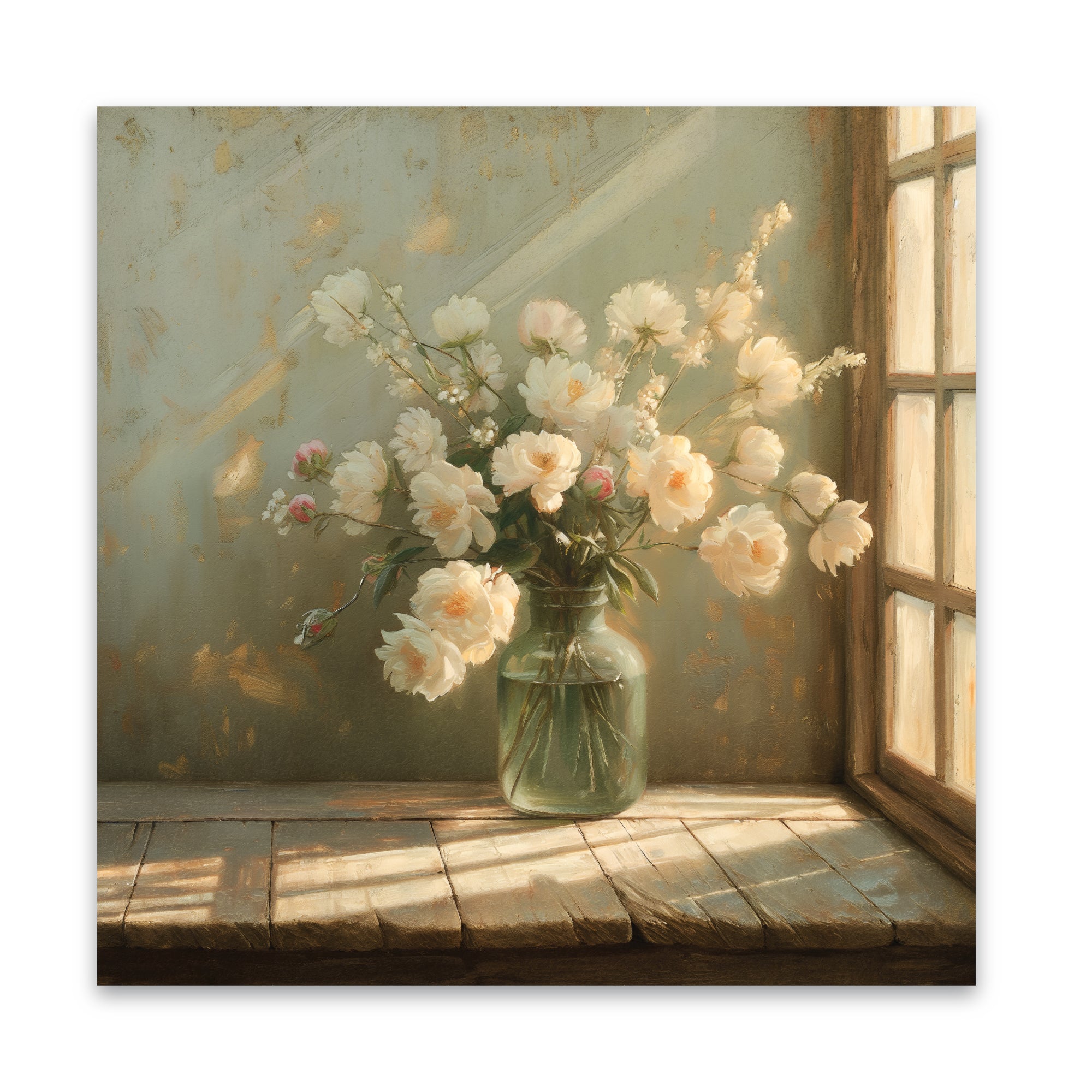 Floral Vintage Still Life - Gallery-Wrapped Canvas Wall Art