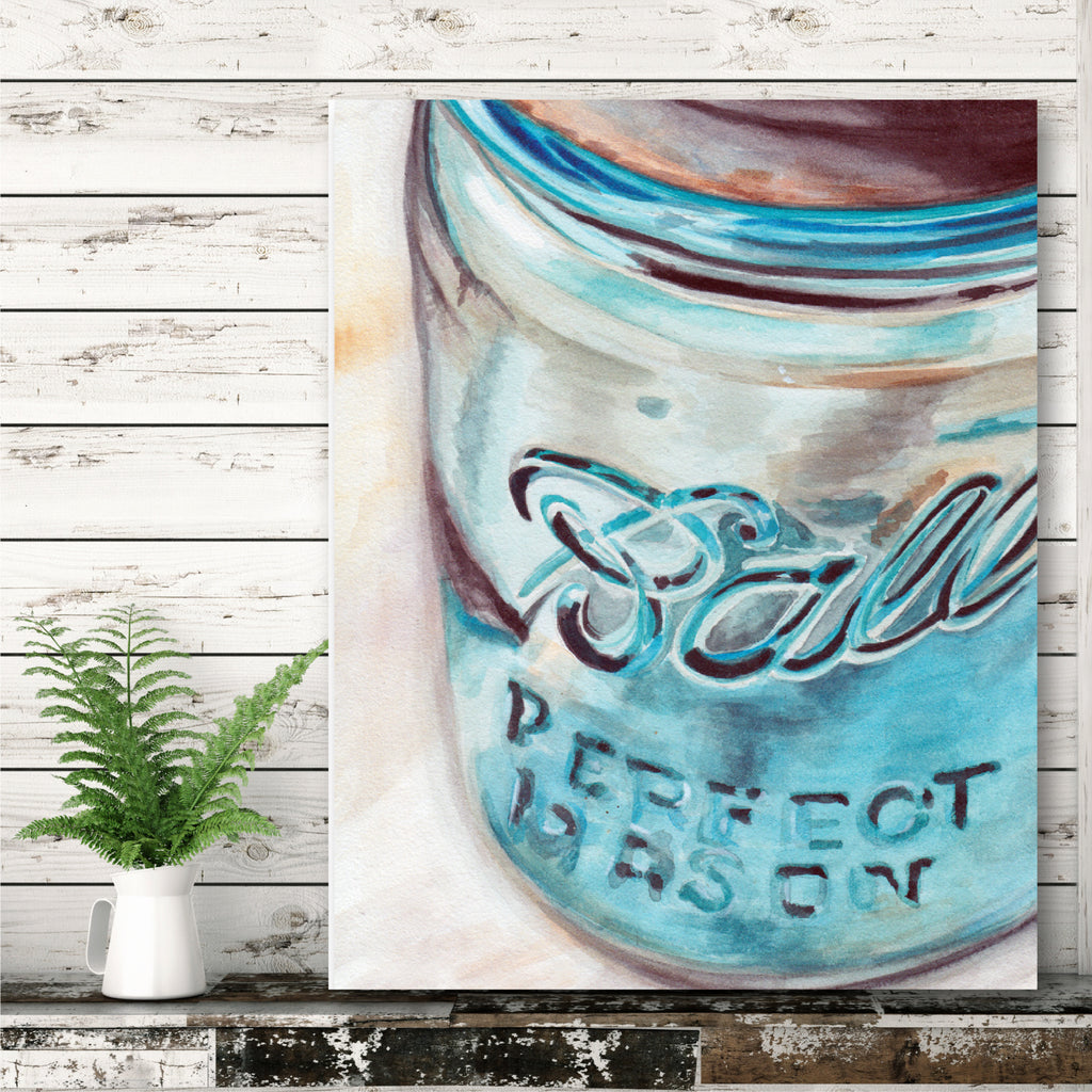 Mason Jar I - Gallery Wrapped Canvas