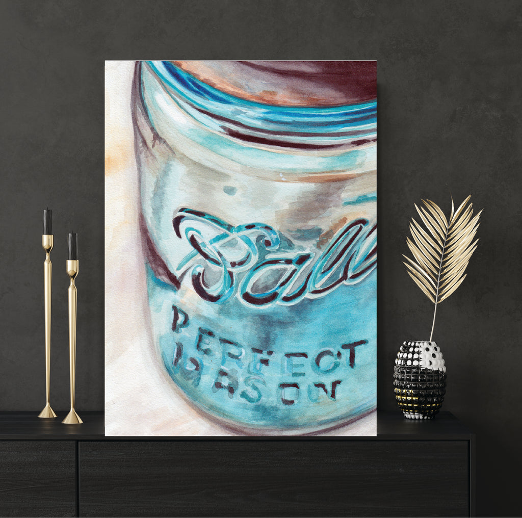 Mason Jar I - Gallery Wrapped Canvas