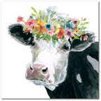 Flower Crown Cow - Gallery-Wrapped Canvas Wall Art