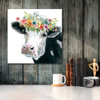 Flower Crown Cow - Gallery-Wrapped Canvas Wall Art