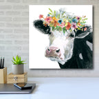 Flower Crown Cow - Gallery-Wrapped Canvas Wall Art