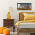 Haunted House with Full Moon Gallery-Wrapped Canvas Wall Art