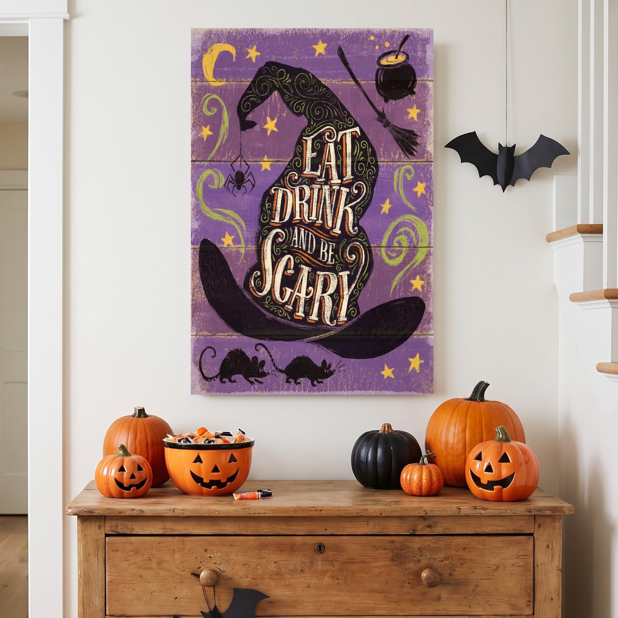Eat, Drink, and Be Scary - Gallery Wrapped Canvas