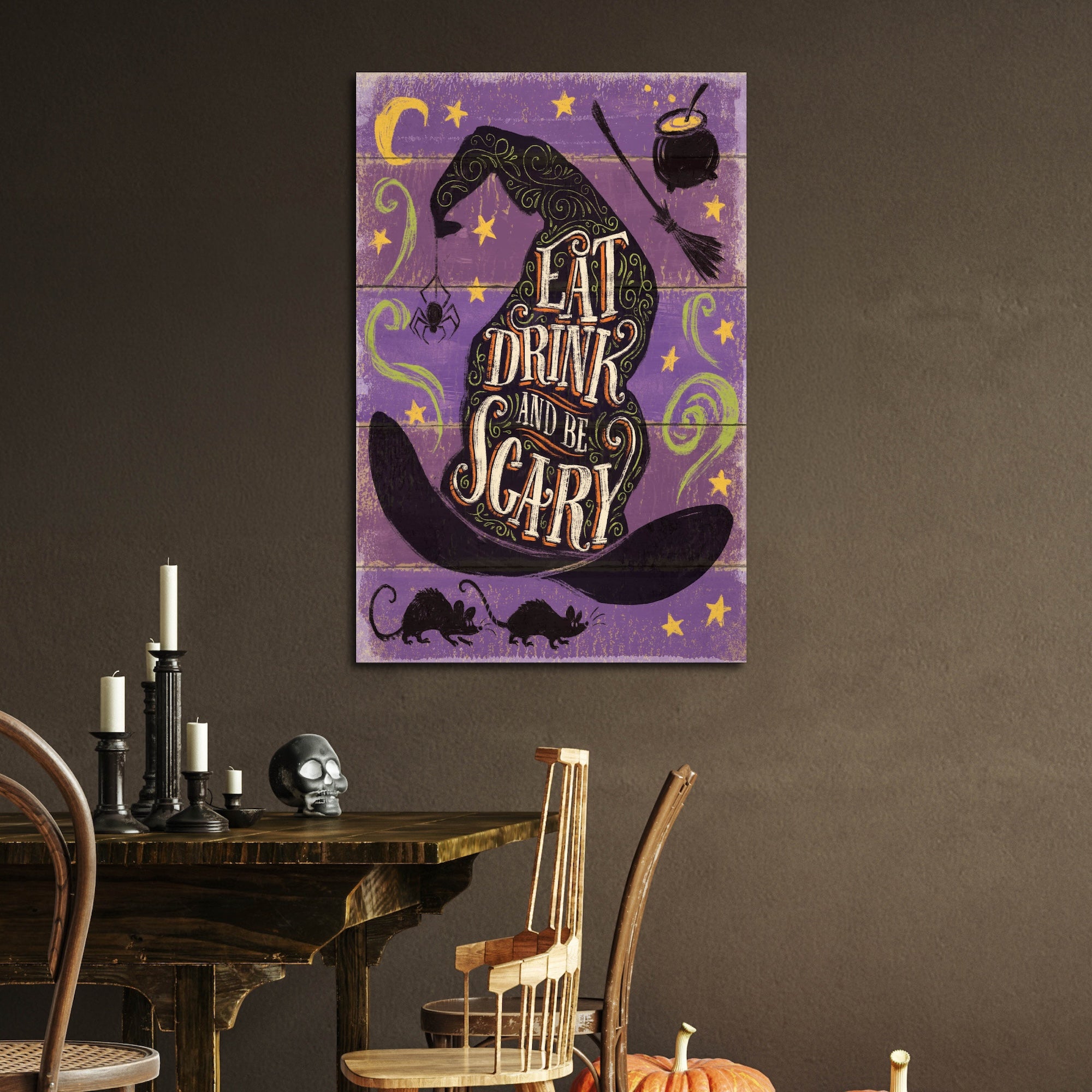 Eat, Drink, and Be Scary - Gallery Wrapped Canvas