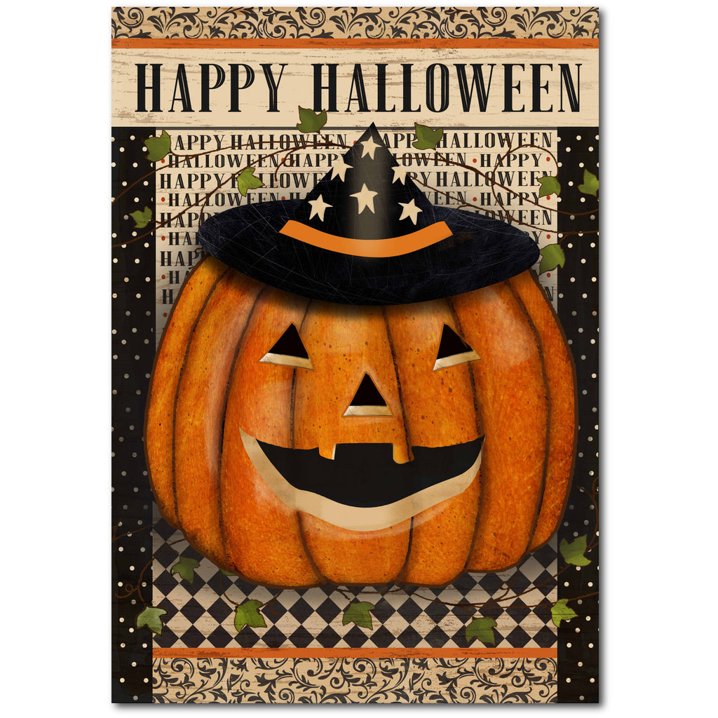Jack O Lantern Witch Hat Gallery-Wrapped Canvas Wall Art