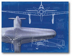 Airplane Blueprint I - Gallery-Wrapped Canvas Wall Art