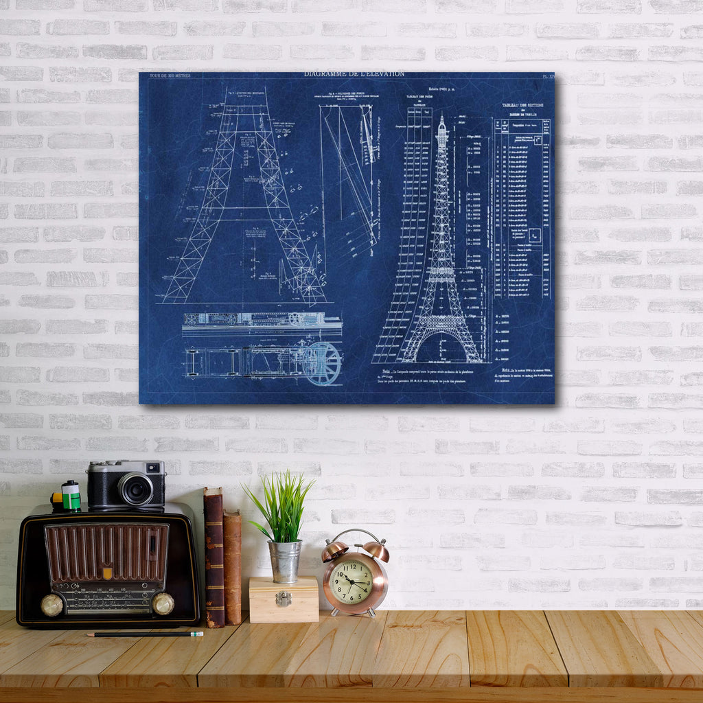 Eiffel Tower Rendering II - Gallery-Wrapped Canvas Wall Art