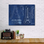 Eiffel Tower Rendering II - Gallery-Wrapped Canvas Wall Art