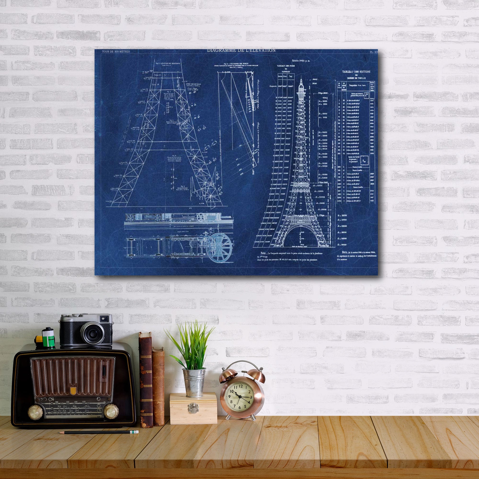 Eiffel Tower Rendering II - Gallery-Wrapped Canvas Wall Art