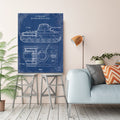 Blueprint Military Tank - Gallery-Wrapped Canvas Wall Art