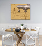 Airplane Blueprint Tan II - Gallery-Wrapped Canvas Wall Art