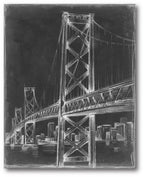 Suspension Bridge Blueprint II - Gallery-Wrapped Canvas Wall Art