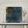 Golden Blue World - Gallery-Wrapped Canvas Wall Art