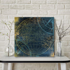 Golden Blue World - Gallery-Wrapped Canvas Wall Art