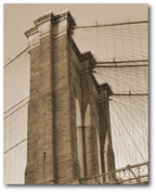 Sepia Brooklyn Bridge - Gallery-Wrapped Canvas Wall Art