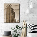 Sepia Brooklyn Bridge - Gallery-Wrapped Canvas Wall Art