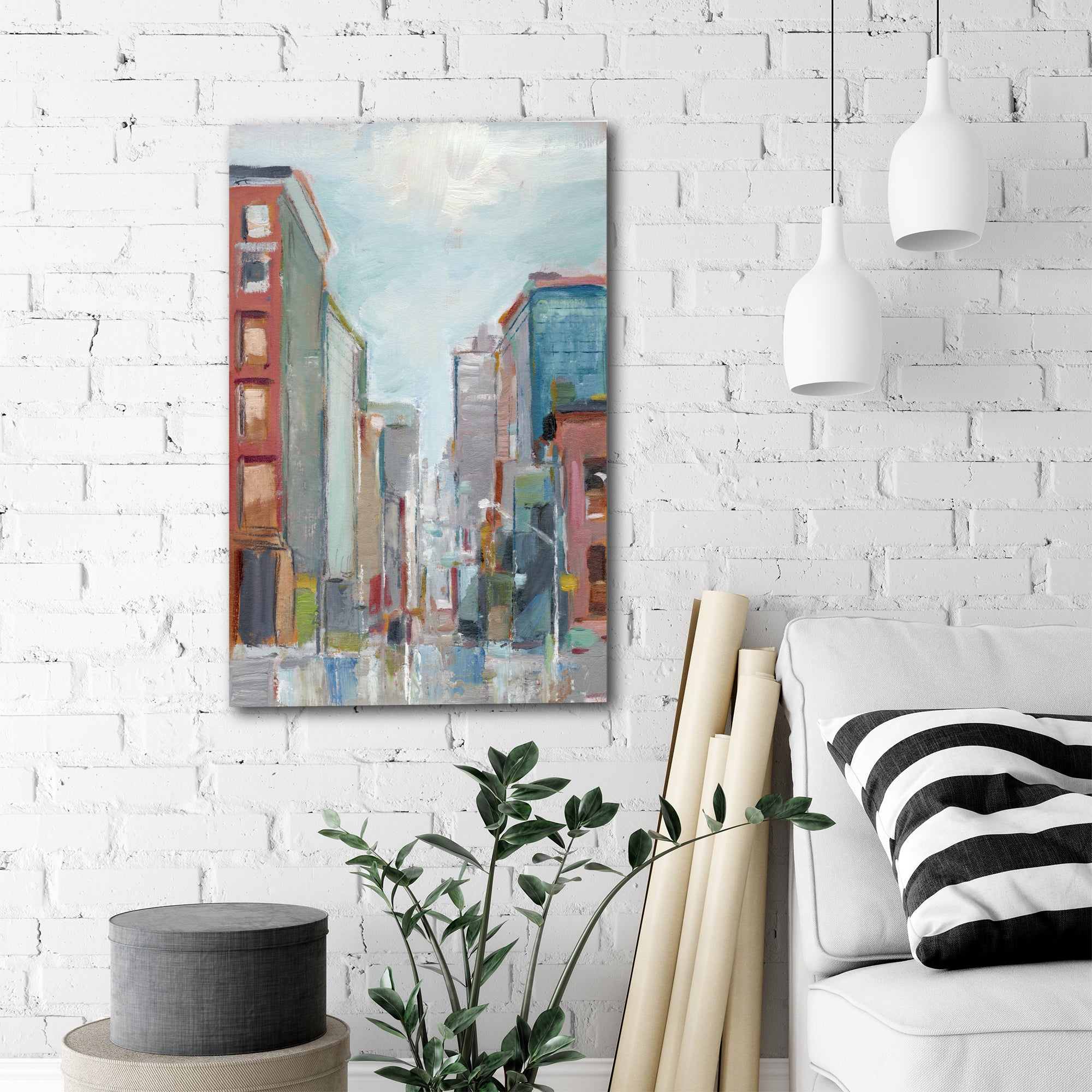 Downtown Contemporary II - Gallery-Wrapped Canvas Wall Art