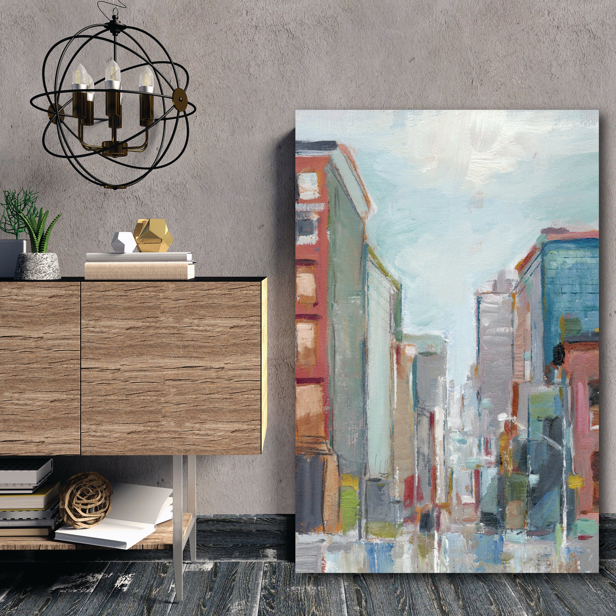 Downtown Contemporary II - Gallery-Wrapped Canvas Wall Art