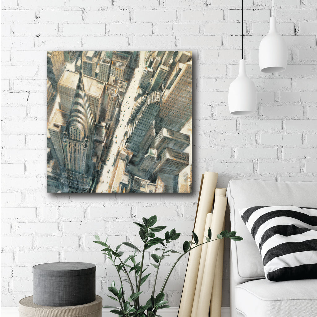 Aerial View of Chrysler Bldg - Gallery-Wrapped Canvas Wall Art