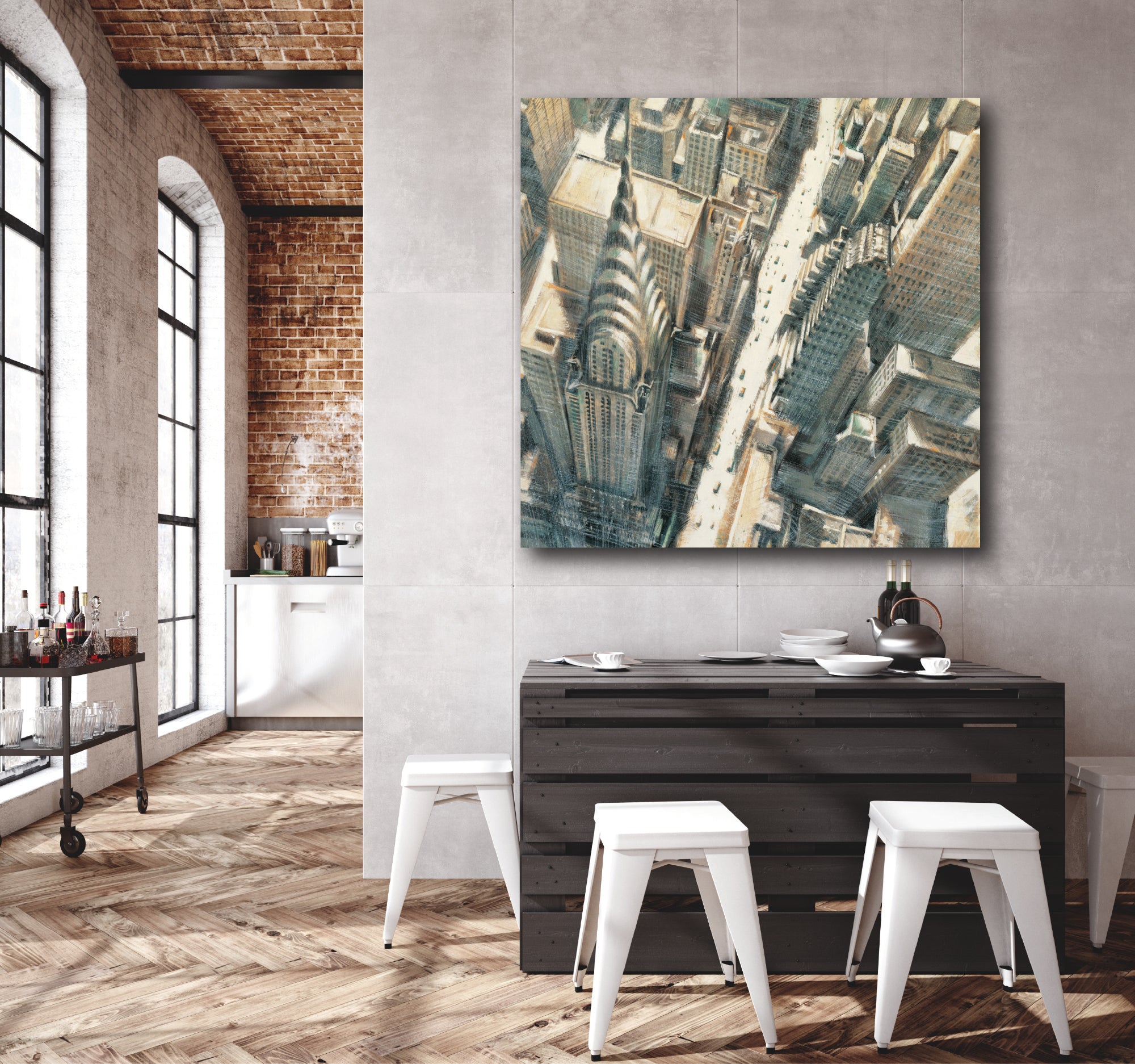 Aerial View of Chrysler Bldg - Gallery-Wrapped Canvas Wall Art
