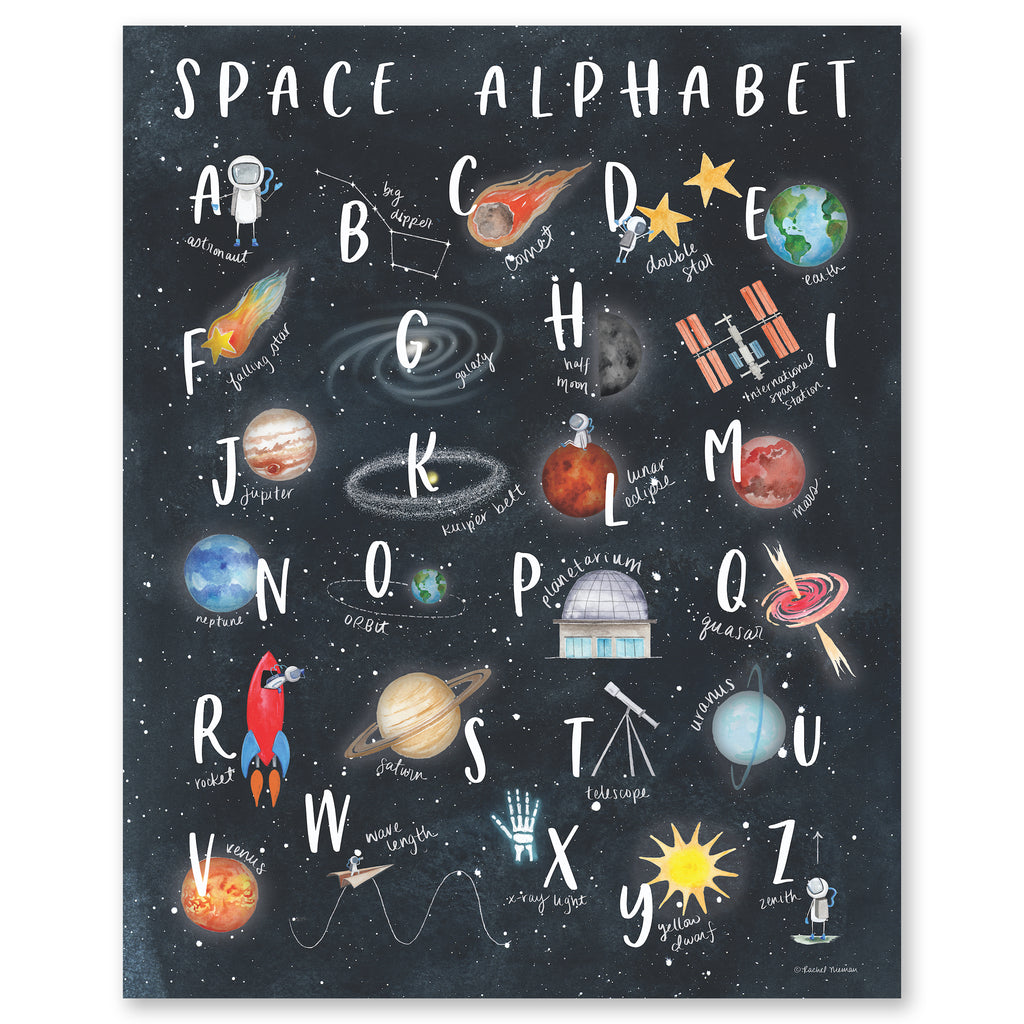 Space Alphabet - Gallery-Wrapped Canvas Wall Art