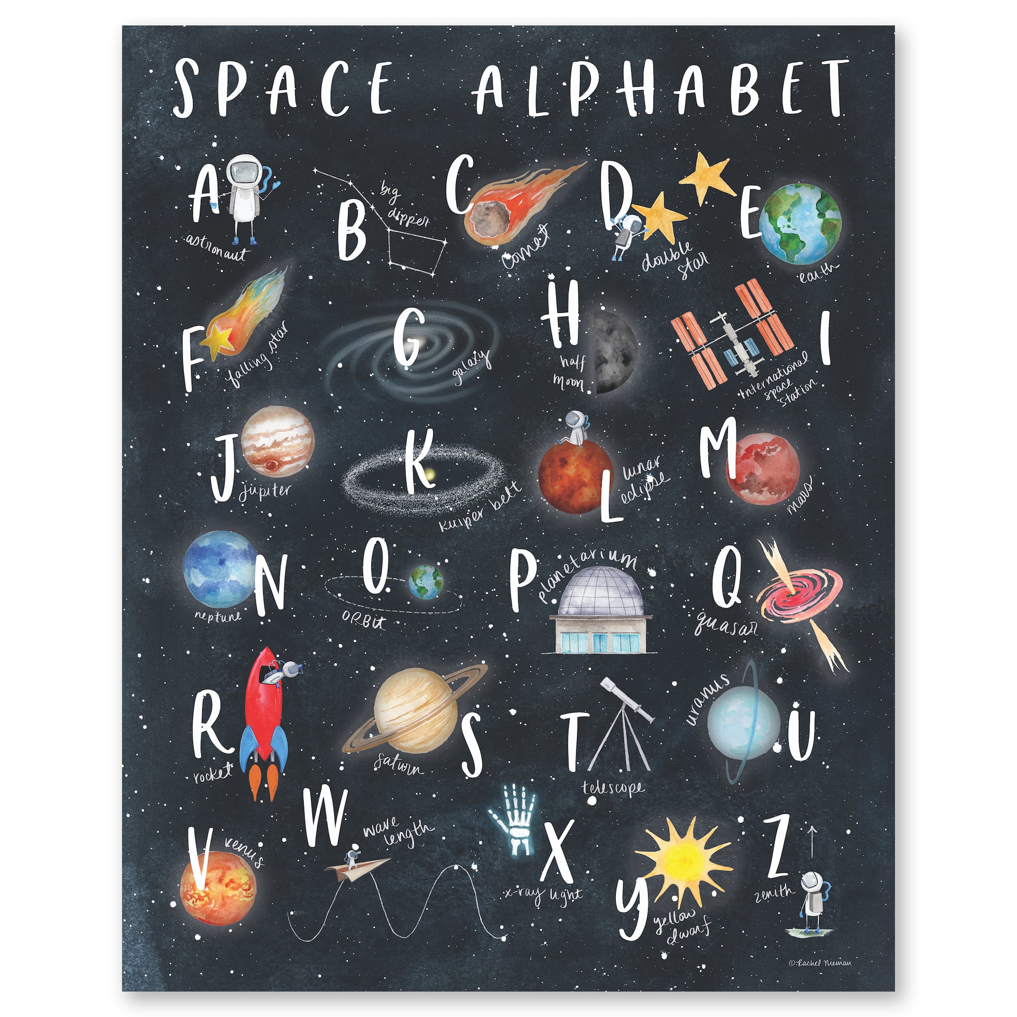 Space Alphabet - Gallery-Wrapped Canvas Wall Art
