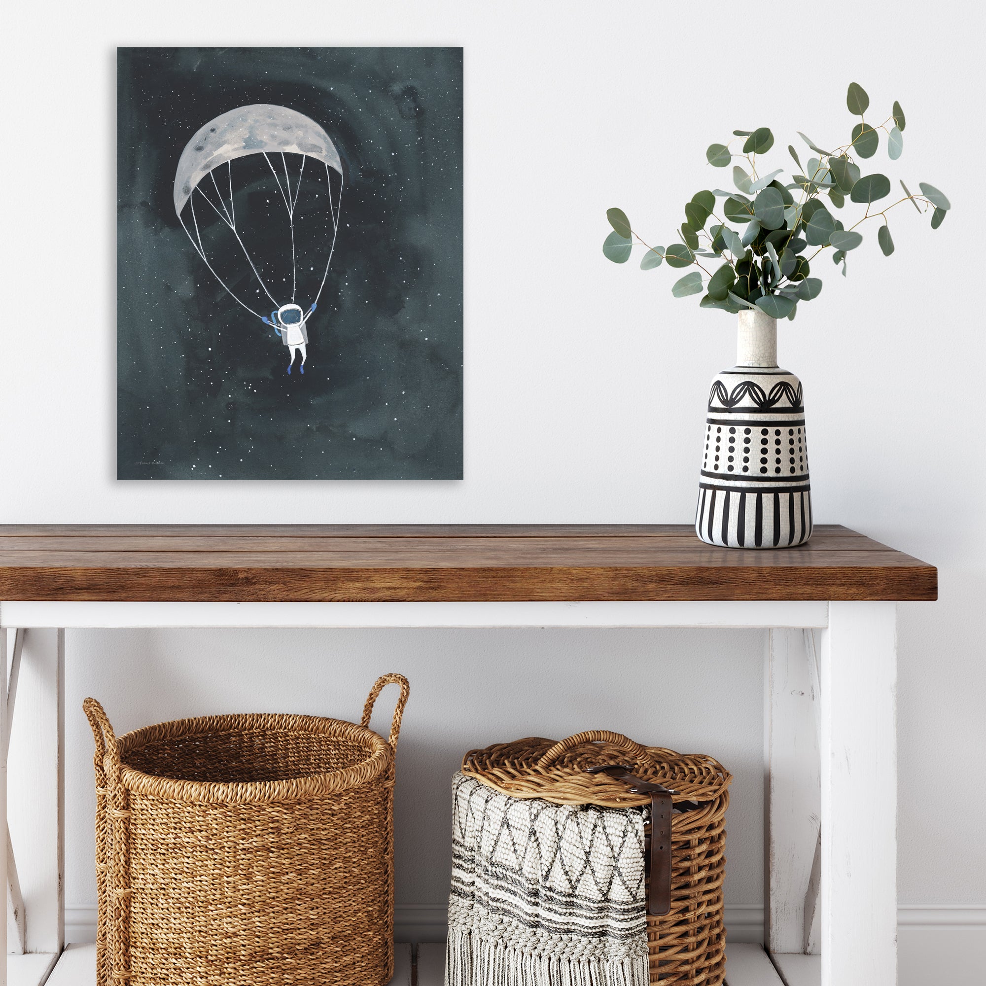 Moon Man Parachute - Gallery-Wrapped Canvas Wall Art