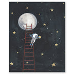 Moon Man Reach for the Stars - Gallery-Wrapped Canvas Wall Art