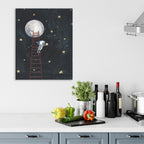 Moon Man Reach for the Stars - Gallery-Wrapped Canvas Wall Art